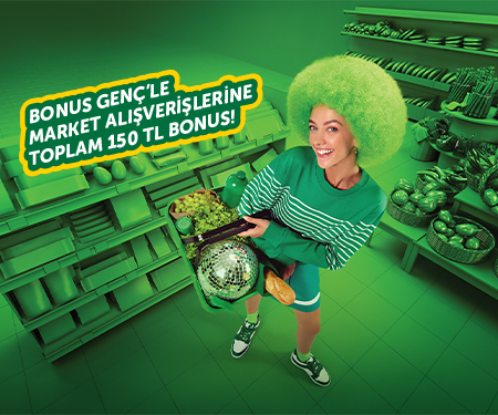 Market alışverişlerine 150 TL, mobil temassız, QR ödemeye 225 TL bonus!